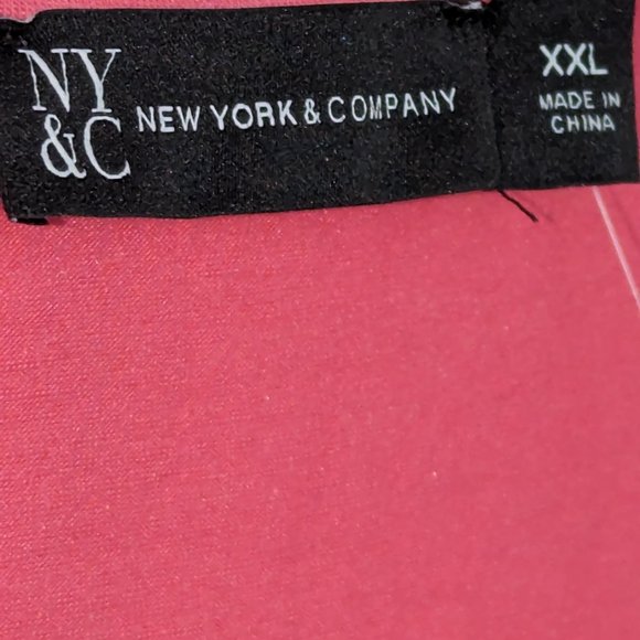 Women's New York & Co Short-Sleeve Cold Shoulder Blouse Tie Knot Summer Shirt - Picture 6 of 7